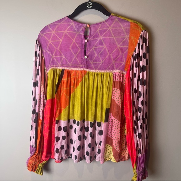 Flawed - Anthropologie Blank London Polka Dot Peasant Blouse - Petite - Picture 10 of 16